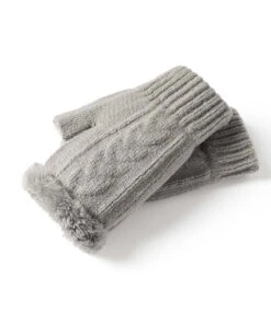Fingerless Plush Gloves 9 Fingerless Plush Gloves -Uggbay 0002 Fingerless Glove Light Grey 1