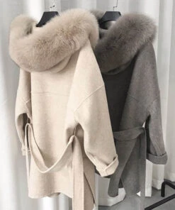 Cashmire Wool Fox Fur Coat 21 Cashmire Wool Fox Fur Coat -Uggbay GUGSCWF0