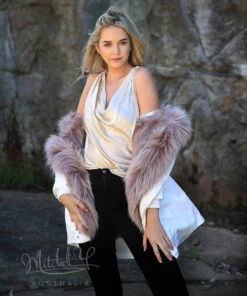 Raccoon Fur Jacket -Uggbay RaccoonFurJacketWHITEPINK 9