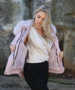 Rex Raccoon Parka Jacket 29 Rex Raccoon Parka Jacket -Uggbay RexRaccoonWomenFurParkaJacketPINK 1