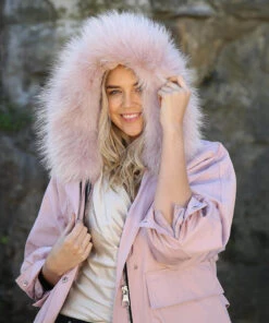 Rex Raccoon Parka Jacket 21 Rex Raccoon Parka Jacket -Uggbay RexRaccoonWomenFurParkaJacketPINK 4