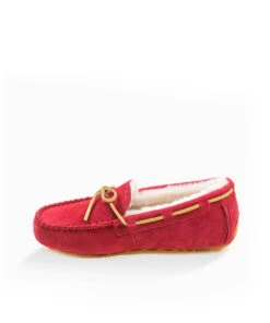 Women's UGG Fur Moccasin 22 Women's UGG Fur Moccasin -Uggbay UGG Fur Moccasin Red 2