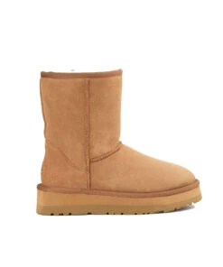 Women’s Short UGG Platform Boots 16 Women’s Short UGG Platform Boots -Uggbay UGGShortPlatformBootChestnut1