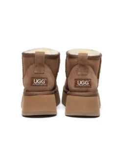 Women's UGG Platform Ultra Low Boot 9 Women's UGG Platform Ultra Low Boot -Uggbay UltraLowPlatformUGGBootChestnut4