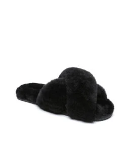 Women's UGG Premium Cross Over Slipper 34 Women's UGG Premium Cross Over Slipper -Uggbay black color cross over premium women slippers australia ugg outlet store