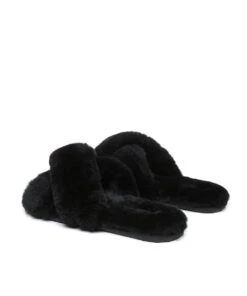 Women's UGG Premium Cross Over Slipper 36 Women's UGG Premium Cross Over Slipper -Uggbay cross over premium women cosy slipper slippers australia ugg outlet store black color