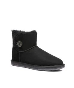 Women's UGG Classic Mini Button -Uggbay uggminibblk1