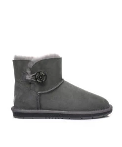 Women's UGG Classic Mini Button -Uggbay uggminibgrey