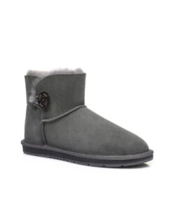 Women's UGG Classic Mini Button -Uggbay uggminibgrey1